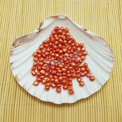 10 Perle di fiume irregolari 6/7 mm Red Orange