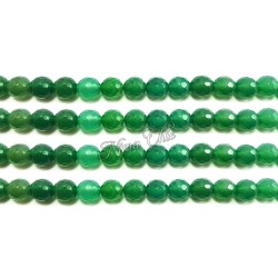 1 FILO Perle di AGATA striata 4mm verde smeraldo sfaccettato