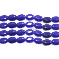 4pz perle ovali in pietra di GIADA 13x18mm blu cobalto