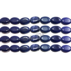 4pz perle ovali in pietra di GIADA 13x18mm blu