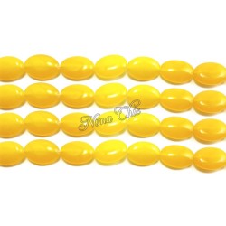 4pz perle ovali in pietra di GIADA 13x18mm giallo