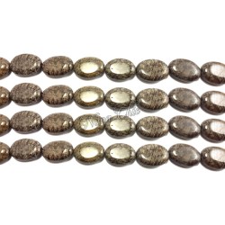 4pz perle ovali in pietra di GIADA 13x18mm marrone decapè