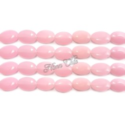 4pz perle ovali in pietra di GIADA 13x18mm rosa