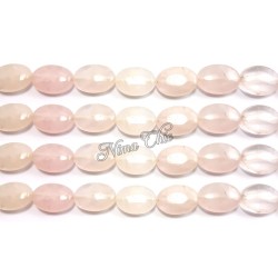 4pz perle ovali in pietra di GIADA 13x18mm rosa quarzo