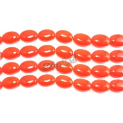 4pz perle ovali in pietra di GIADA 13x18mm rosso chiaro