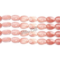 4pz perle ovali in pietra di GIADA 13x18mm salmon