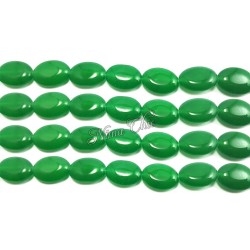4pz perle ovali in pietra di GIADA 13x18mm verde