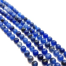 1 Filo di perle tonde in GIADA 6mm blu
