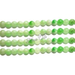 1 Filo di perle tonde in GIADA 6mm verde chiaro sfumate