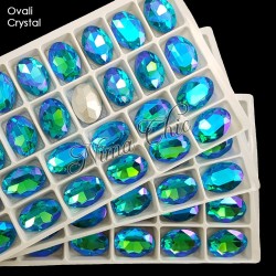 2pz OVALI in cristallo cabochon aquamarine ab boreale