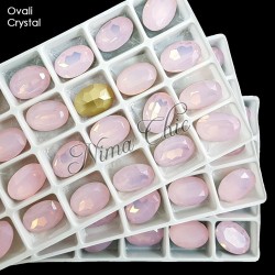 2pz OVALI in cristallo 13x18mm cabochon Pink opal