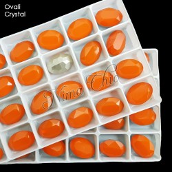 2pz OVALI in cristallo 13x18mm cabochon Orange opal