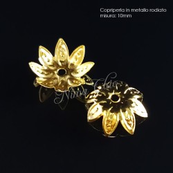 50pz Copriperla fiore 10mm colore Oro