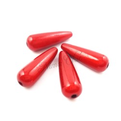 4pz GOCCE effetto perla in acrilico 10x30mm RED
