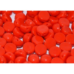 2-hole cabochon opaque red