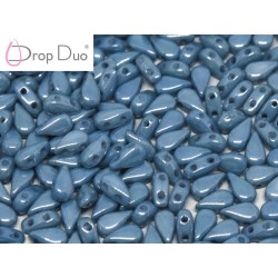 DropDuo 3 x 6 mm Chalk White Baby Blue Luster