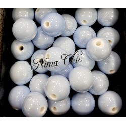 2 pz perle ceramica 12mm Azzurro Fiordaliso 