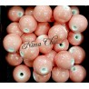 2 pz perle ceramica 12mm Rosa Pesca