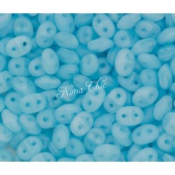 10gr SUPERDUO perline di conteria 2,5x5 mm Matte Milky Aquamarine