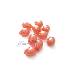 10pz Perle Gocce perlate in resina 15x12mm Pink Coral