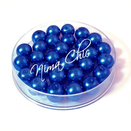 100 pz perle in vetro cerato pvc Blu cobalto 6mm