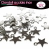 5pz charms ciondoli stella stellina in acciaio inox 10x9mm 