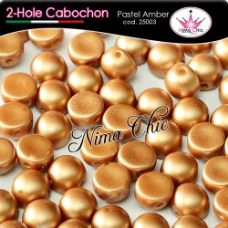 2-hole cabochon pastel amber