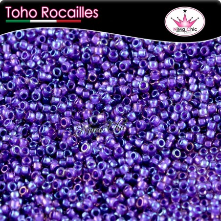 10 gr TOHO ROCAILLES 8/0 inside rainbow rosaline purple