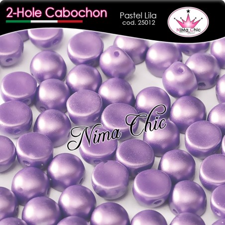2-hole cabochon pastel lila