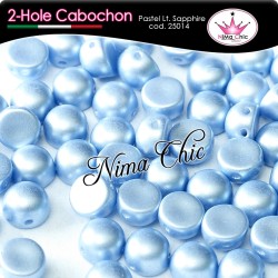 2-hole cabochon pastel lt. sapphire