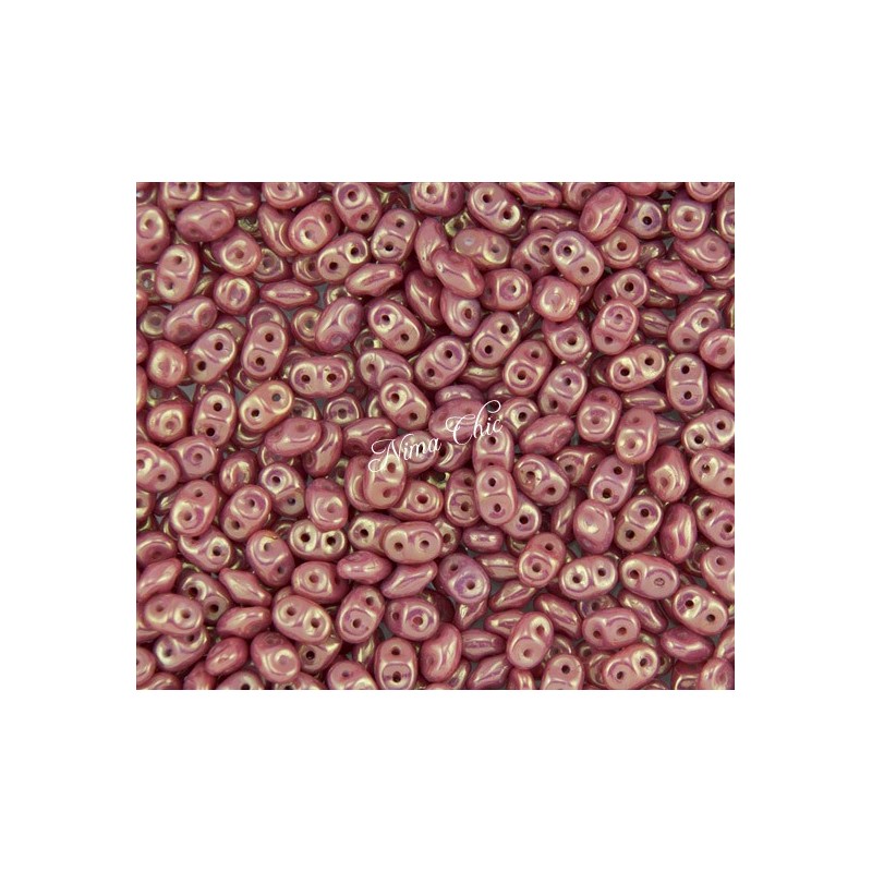10gr SUPERDUO perline di conteria 2,5x5 mm luster metallic pink