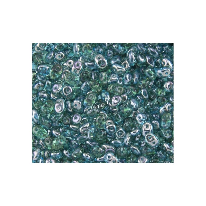 10gr SUPERDUO perline di conteria 2,5x5 mm twilight aquamarine