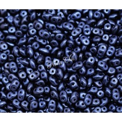 10gr SUPERDUO perline di conteria 2,5x5 mm metallic suede blue