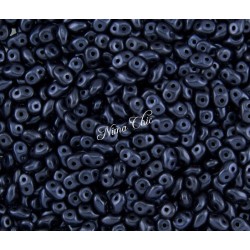 10gr SUPERDUO perline di conteria 2,5x5 mm metallic suede dark blue