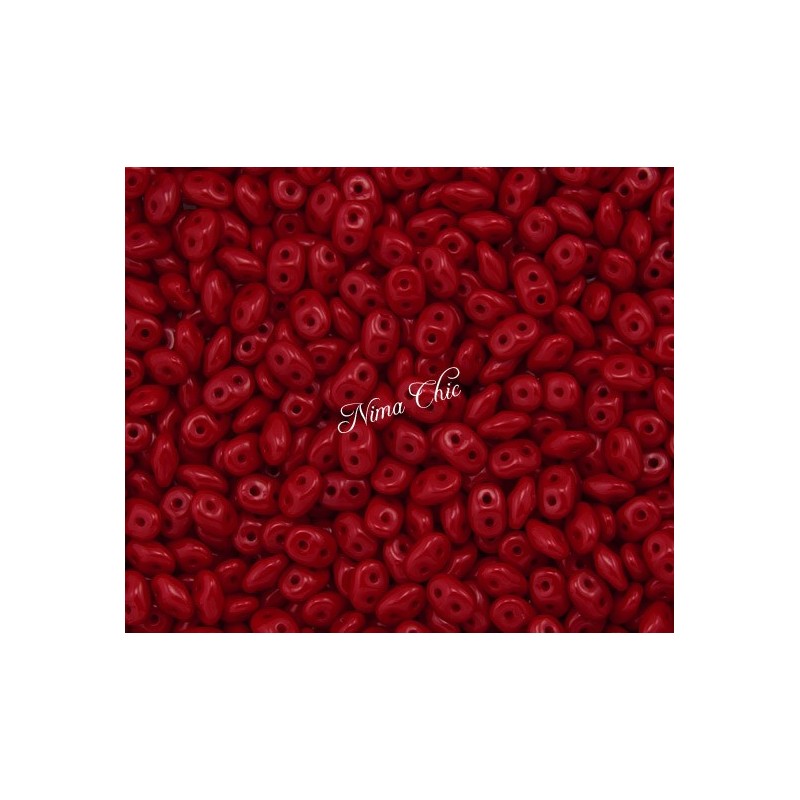 10gr SUPERDUO perline di conteria 2,5x5 mm opaque red