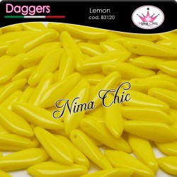 20pz DAGGERS BEADS CZECH 5x16mm Lemon