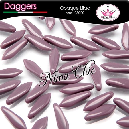 20pz DAGGERS BEADS CZECH 5x16mm Opaque lilac