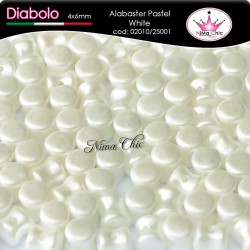 30pz DIABOLO SHAPE BEADS 4x6mm Alabaster pastel white