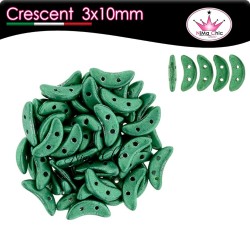 5gr CRESCENT BEADS perline conteria Saturated metallic emerald green