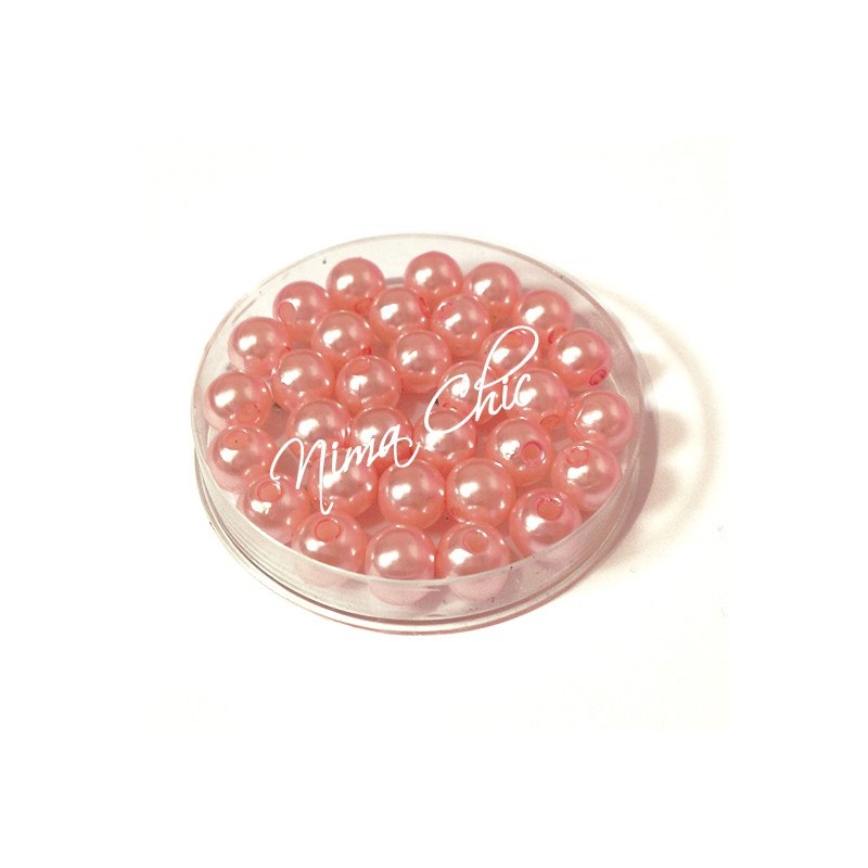 80 pz perle in vetro cerato pvc Rosa 8mm