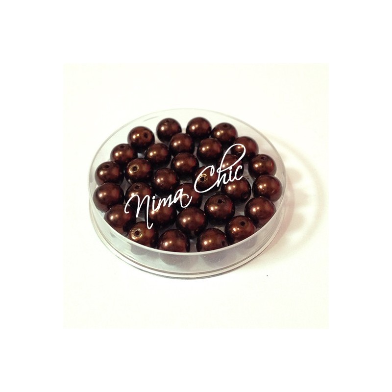 80 pz perle in vetro cerato pvc Marrone cioccolato 8mm