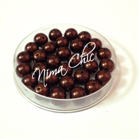 80 pz perle in vetro cerato pvc Marrone cioccolato 8mm