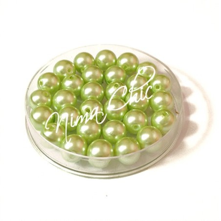 80 pz perle in vetro cerato pvc Verde chiaro 8mm