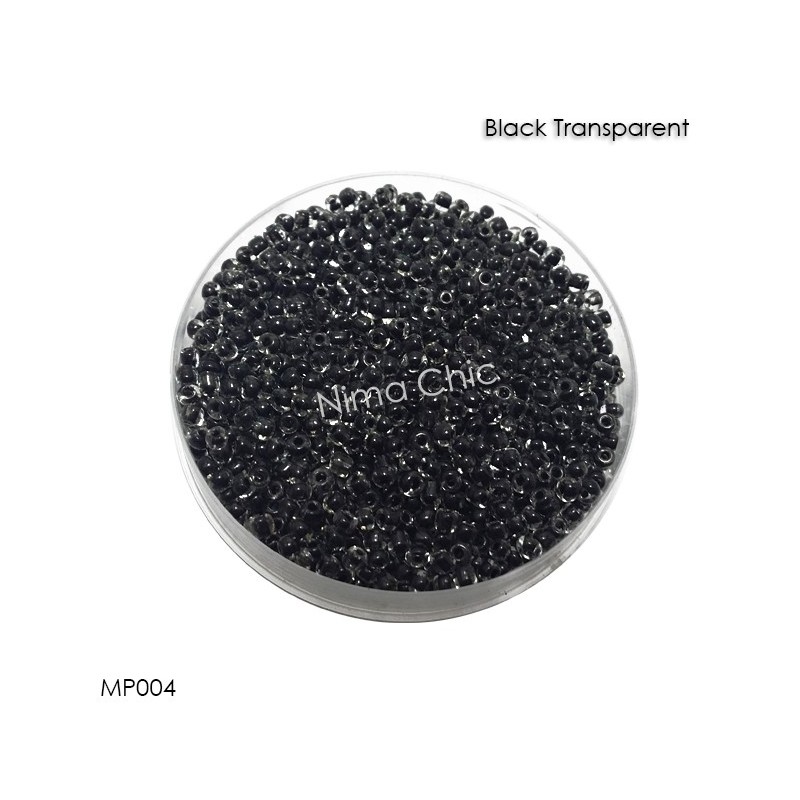 10 gr perline conteria Black Transparent 2mm