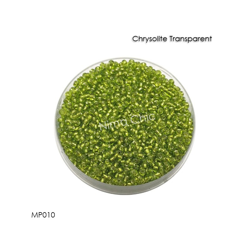 10 gr perline conteria Chrysolite Transparent 2mm