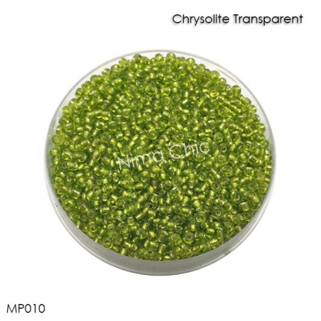 10 gr perline conteria Chrysolite Transparent 2mm