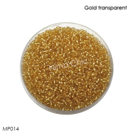 10 gr perline conteria Gold transparent 2mm