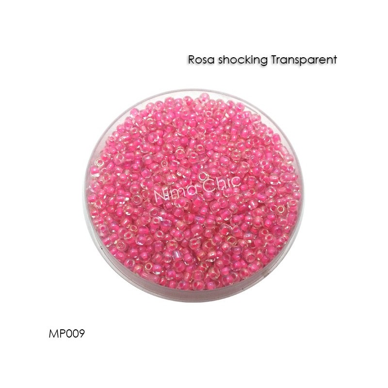 10 gr perline conteria Rosa shocking Transp 2mm