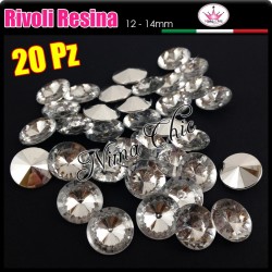 20 pz RIVOLI RESINA crystal 12mm